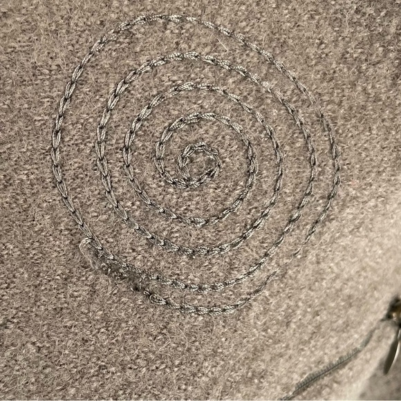 Carol Little Vintage Boiled Wool Spiral Detail Zip Pockets Unlined Jacket Casual - Picture 4 of 12